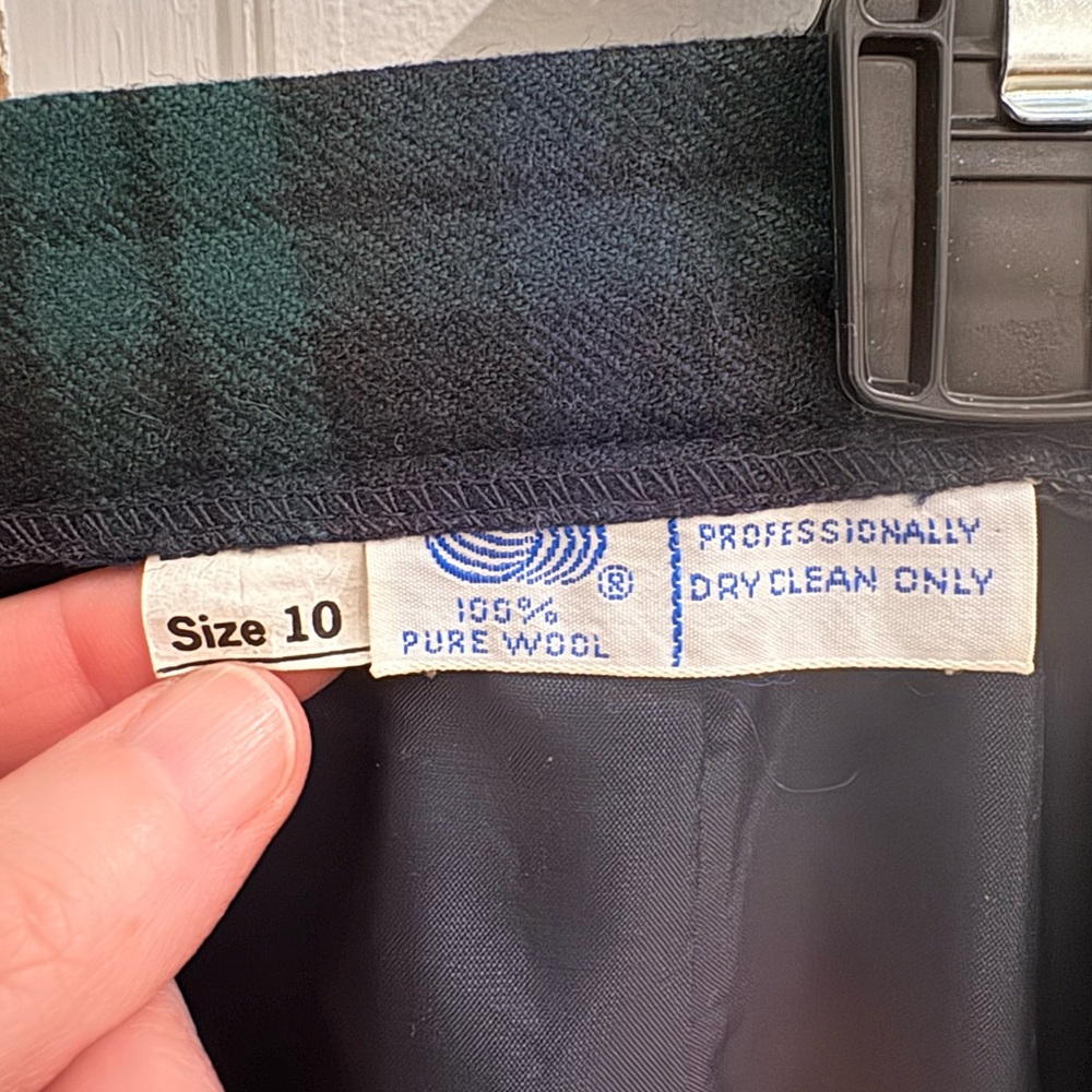 Vintage Tartan Plaid Women's 100% Wool Skirt Sz 10 - Picture 7 of 7